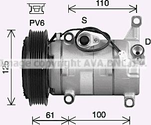AVA MZK300 - Compressore, Climatizzatore www.autoricambi360.it