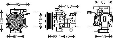 AVA MZK251 - Compressore, Climatizzatore www.autoricambi360.it