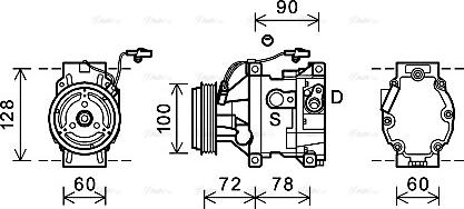 AVA MZK253 - Compressore, Climatizzatore www.autoricambi360.it