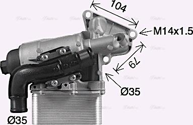 AVA OL3710H - Radiatore olio, Olio motore www.autoricambi360.it