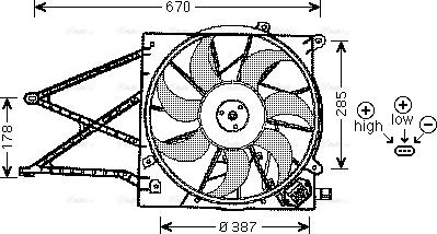 AVA OL 7524 - Ventola, Raffreddamento motore www.autoricambi360.it
