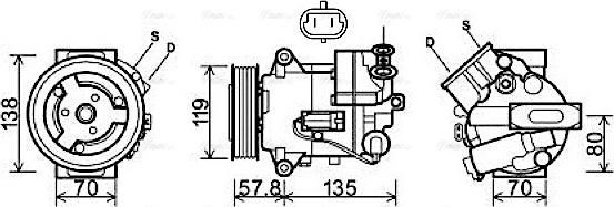 AVA OLAK496 - Compressore, Climatizzatore www.autoricambi360.it