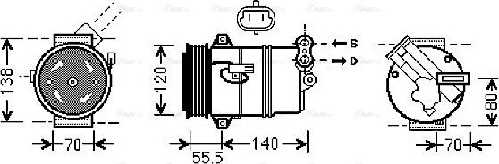 AVA OLAK498 - Compressore, Climatizzatore www.autoricambi360.it