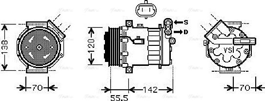 AVA OLAK447 - Compressore, Climatizzatore www.autoricambi360.it