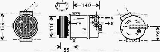 AVA OLAK451 - Compressore, Climatizzatore www.autoricambi360.it