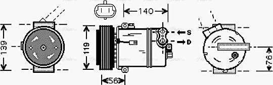 AVA OLAK463 - Compressore, Climatizzatore www.autoricambi360.it