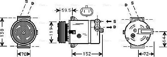 AVA OLAK279 - Compressore, Climatizzatore www.autoricambi360.it