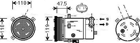 AVA OLAK277 - Compressore, Climatizzatore www.autoricambi360.it