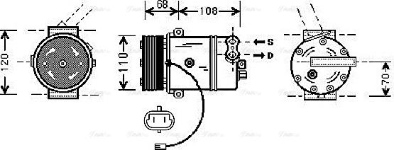 AVA OL K287 - Compressore, Climatizzatore www.autoricambi360.it
