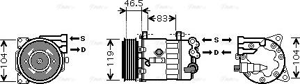 AVA PE K326 - Compressore, Climatizzatore www.autoricambi360.it
