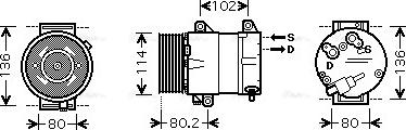 AVA RTAK383 - Compressore, Climatizzatore www.autoricambi360.it