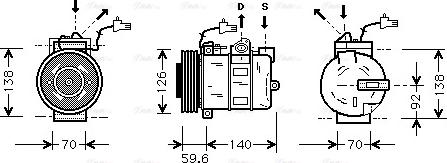 AVA SBAK054 - Compressore, Climatizzatore www.autoricambi360.it