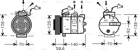 AVA SBAK065 - Compressore, Climatizzatore www.autoricambi360.it