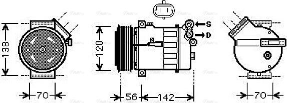 AVA SBAK067 - Compressore, Climatizzatore www.autoricambi360.it