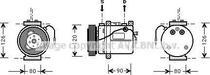 AVA SB K051 - Compressore, Climatizzatore www.autoricambi360.it