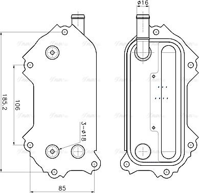 AVA TO3792 - Radiatore olio, Olio motore www.autoricambi360.it