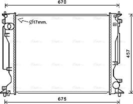AVA TO2717 - Radiatore, Raffreddamento motore www.autoricambi360.it
