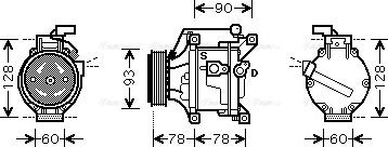 AVA TOAK443 - Compressore, Climatizzatore www.autoricambi360.it