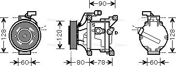 AVA TOAK447 - Compressore, Climatizzatore www.autoricambi360.it