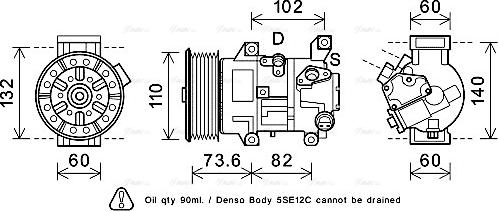 AVA TOAK683 - Compressore, Climatizzatore www.autoricambi360.it
