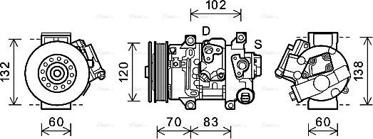 AVA TOAK627 - Compressore, Climatizzatore www.autoricambi360.it