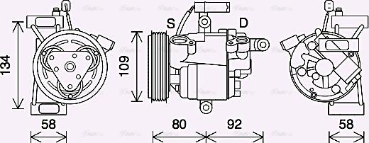 AVA TOAK734 - Compressore, Climatizzatore www.autoricambi360.it