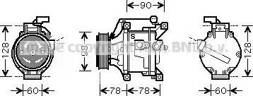 AVA TO K443 - Compressore, Climatizzatore www.autoricambi360.it