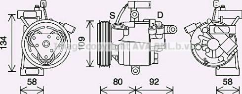 AVA TOK734 - Compressore, Climatizzatore www.autoricambi360.it
