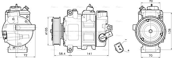 AVA VNAK447 - Compressore, Climatizzatore www.autoricambi360.it