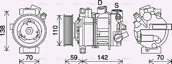 AVA VNAK401 - Compressore, Climatizzatore www.autoricambi360.it