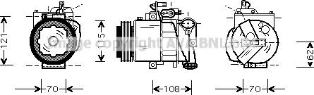 AVA VNK064 - Compressore, Climatizzatore www.autoricambi360.it