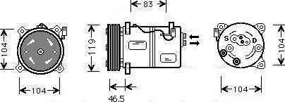 AVA VOAK095 - Compressore, Climatizzatore www.autoricambi360.it