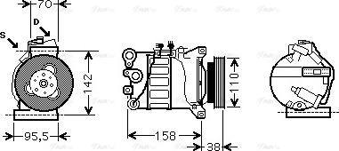 AVA VOAK143 - Compressore, Climatizzatore www.autoricambi360.it