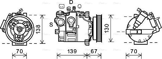 AVA VOAK167 - Compressore, Climatizzatore www.autoricambi360.it