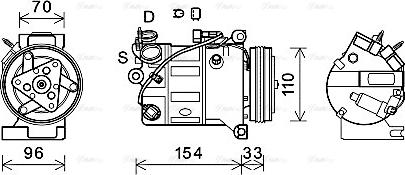 AVA VOAK183 - Compressore, Climatizzatore www.autoricambi360.it