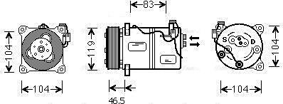 AVA VO K059 - Compressore, Climatizzatore www.autoricambi360.it