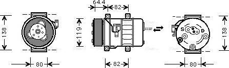 AVA VO K113 - Compressore, Climatizzatore www.autoricambi360.it