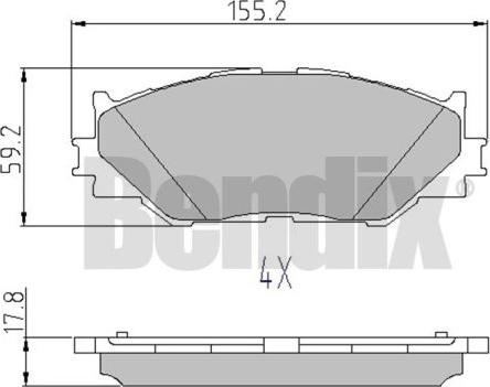 BENDIX 510732 - Kit pastiglie freno, Freno a disco www.autoricambi360.it