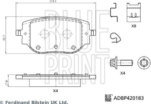 Blue Print ADBP420183 - Kit pastiglie freno, Freno a disco www.autoricambi360.it