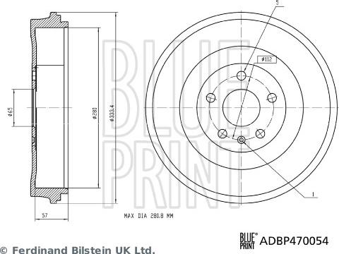 Blue Print ADBP470054 - Tamburo freno www.autoricambi360.it