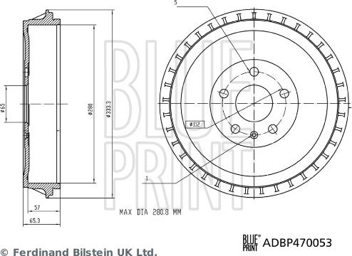 Blue Print ADBP470053 - Tamburo freno www.autoricambi360.it