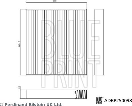 Blue Print ADBP250098 - Filtro, Aria abitacolo www.autoricambi360.it