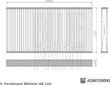 Blue Print ADBP250092 - Filtro, Aria abitacolo www.autoricambi360.it