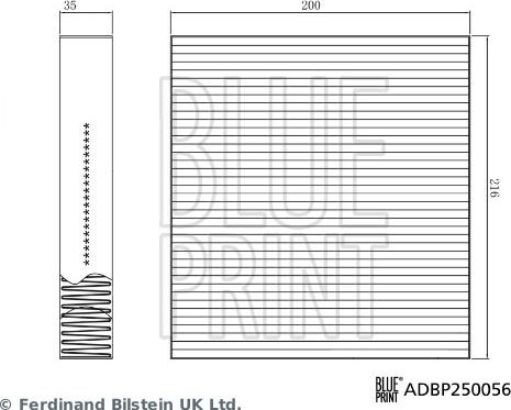 Blue Print ADBP250056 - Filtro, Aria abitacolo www.autoricambi360.it