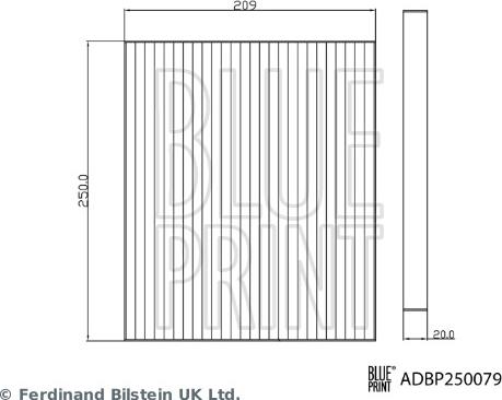 Blue Print ADBP250079 - Filtro, Aria abitacolo www.autoricambi360.it