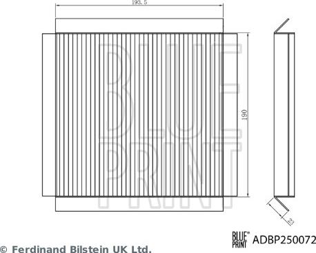 Blue Print ADBP250072 - Filtro, Aria abitacolo www.autoricambi360.it