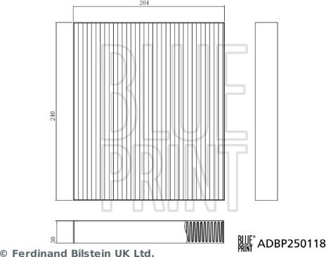 Blue Print ADBP250118 - Filtro, Aria abitacolo www.autoricambi360.it