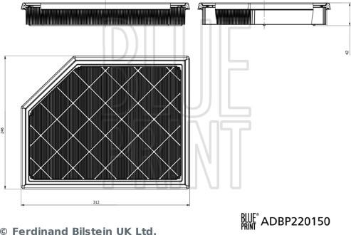 Blue Print ADBP220150 - Filtro aria www.autoricambi360.it