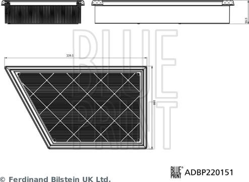 Blue Print ADBP220151 - Filtro aria www.autoricambi360.it