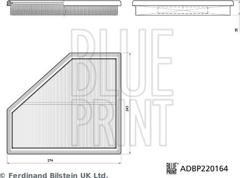 Blue Print ADBP220164 - Filtro aria www.autoricambi360.it